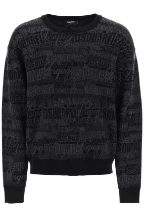 Dsquared2 wool sweater with logo lettering motif