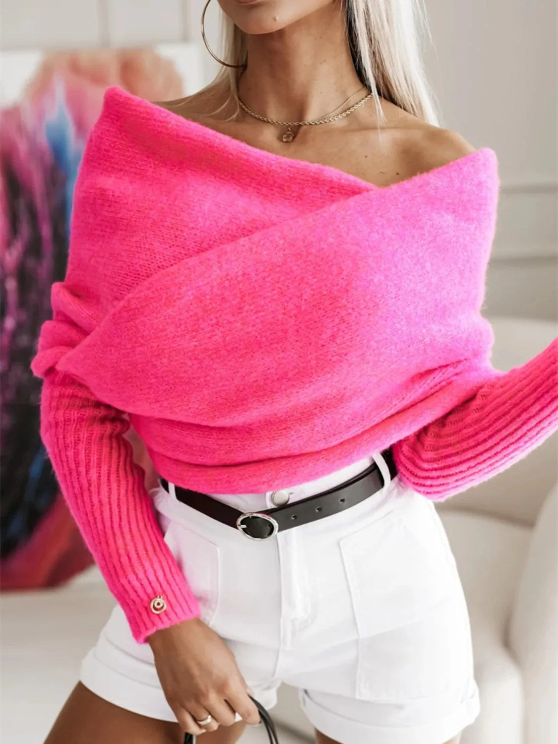 🌟 Long Sleeve Cropped Knit Top 🌟