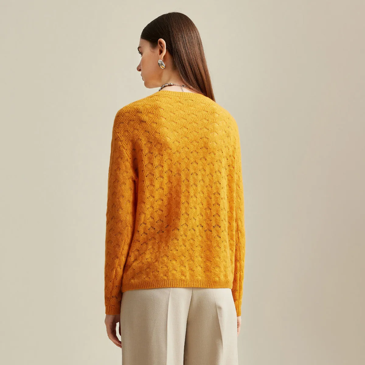 100% Cashmere Elegant Cable Knit Sweater