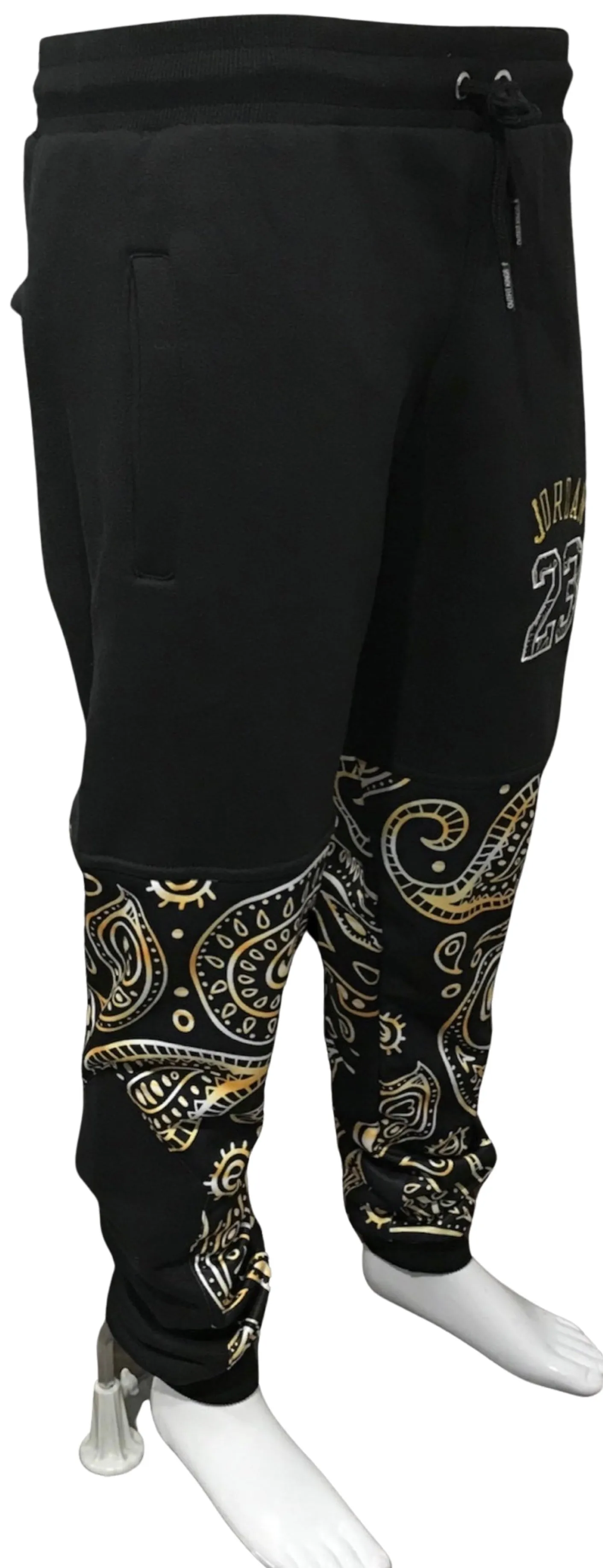 ^23 YELLOW GOLD^ BANDANA JOGGER SWEATPANTS (CUT & SEW)