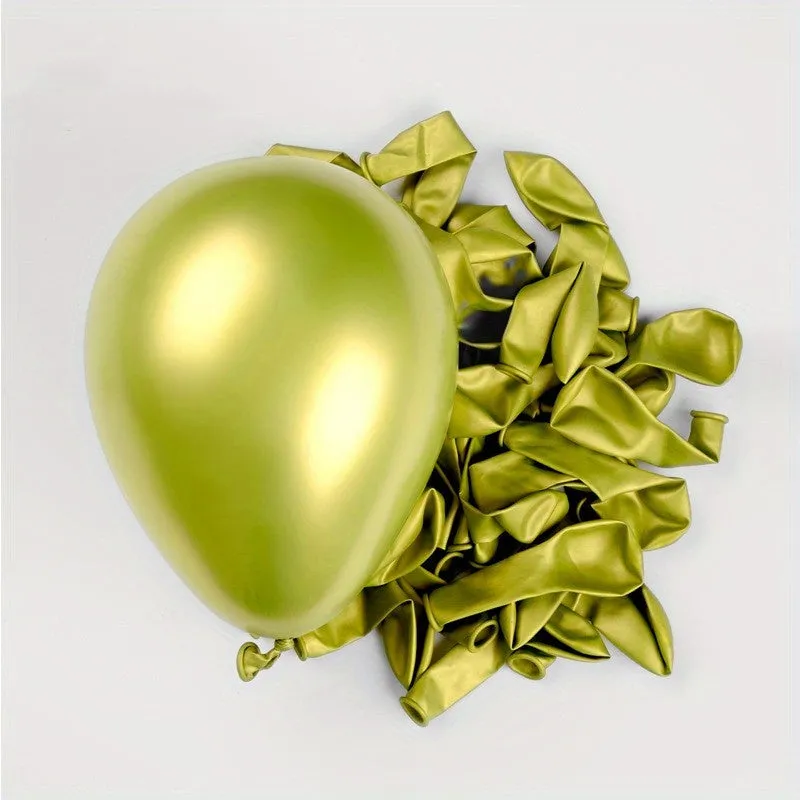 30pcs, Metal Birthday Balloons 5inch Metallic Blue Green Silvery Chrome Rose Golden Balloon Baby Shower Wedding Christmas Decoration