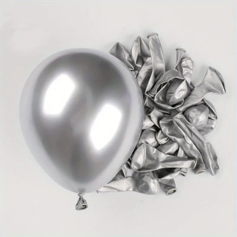 30pcs, Metal Birthday Balloons 5inch Metallic Blue Green Silvery Chrome Rose Golden Balloon Baby Shower Wedding Christmas Decoration