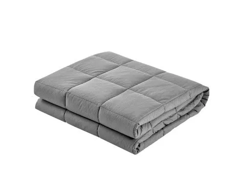 7KG Microfibre Weighted Gravity Blanket Relaxing Calming Adult Light Grey