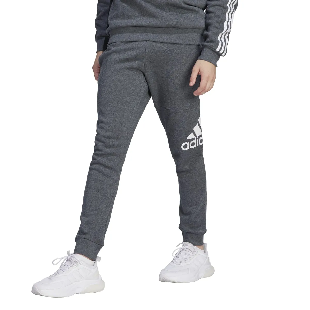 adidas Men's Essentials Fleece Tapered Cuff Big Logo Joggers (Tall)