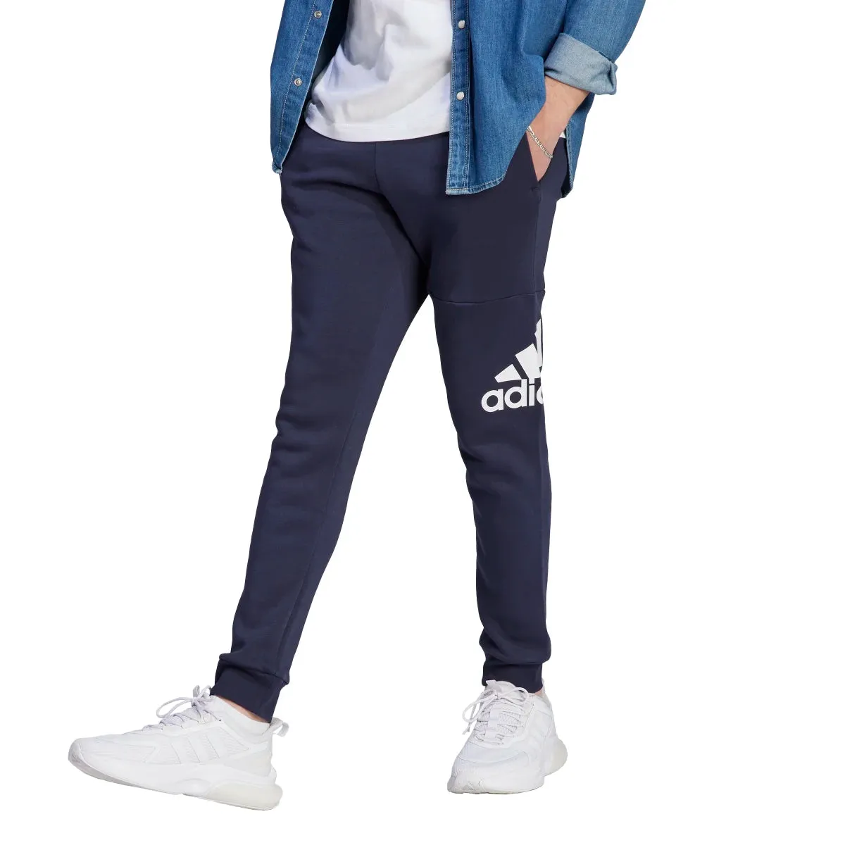 adidas Men's Essentials Fleece Tapered Cuff Big Logo Joggers (Tall)