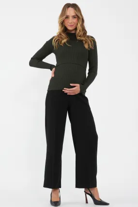 Alexa Wide Leg Black Maternity Trousers