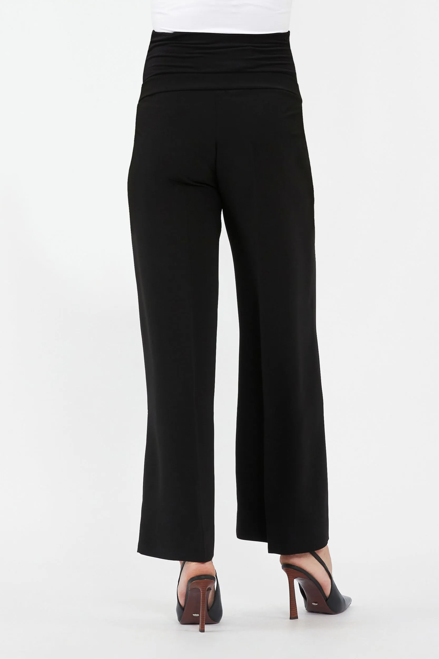 Alexa Wide Leg Black Maternity Trousers