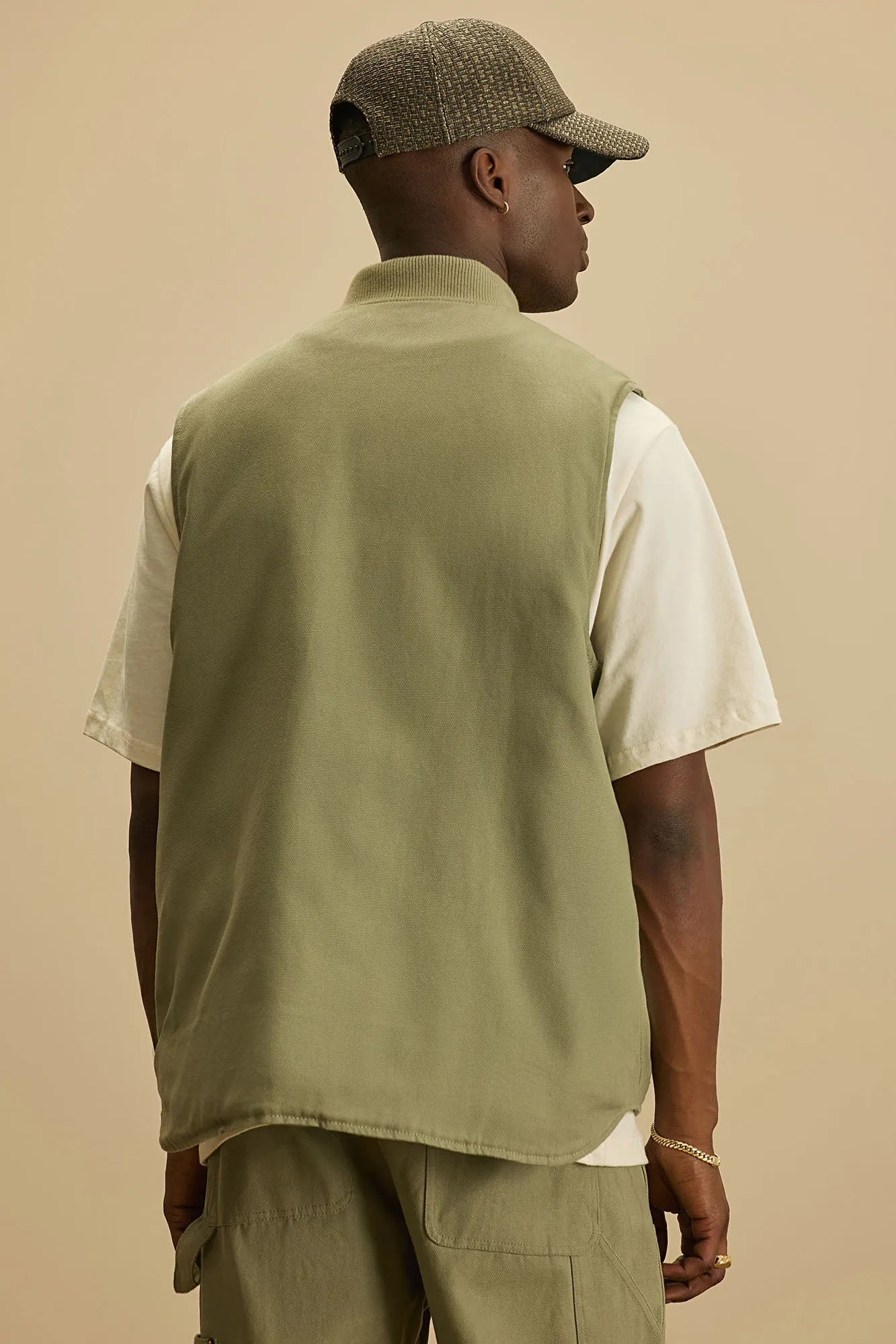 Alexander Utility Canvas Vest - Olive