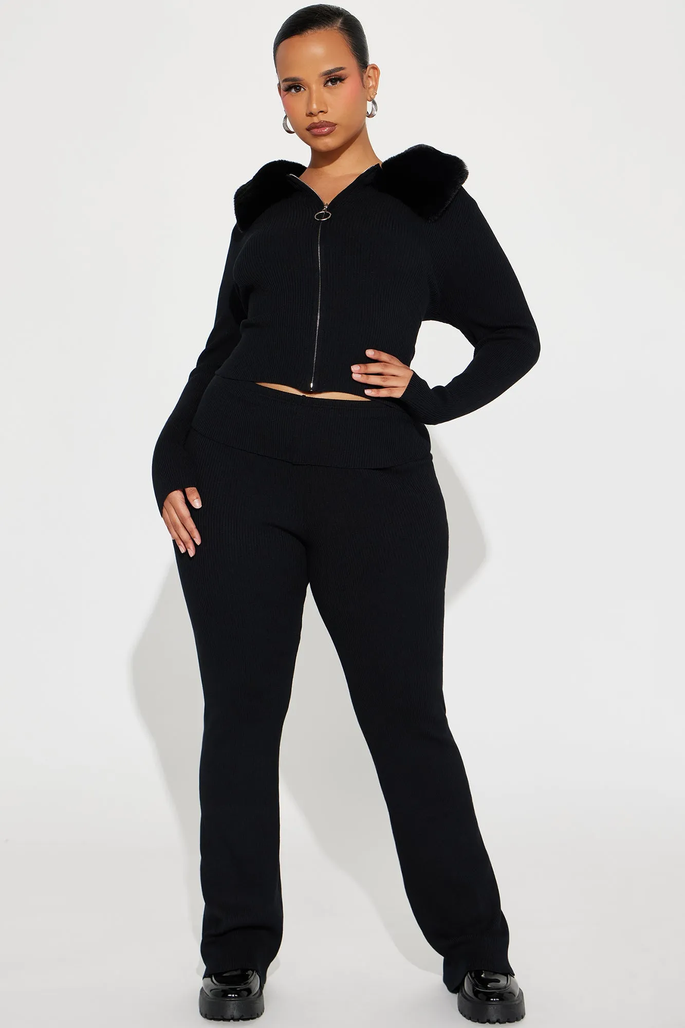 Always Sweet Sweater Pant Set - Black