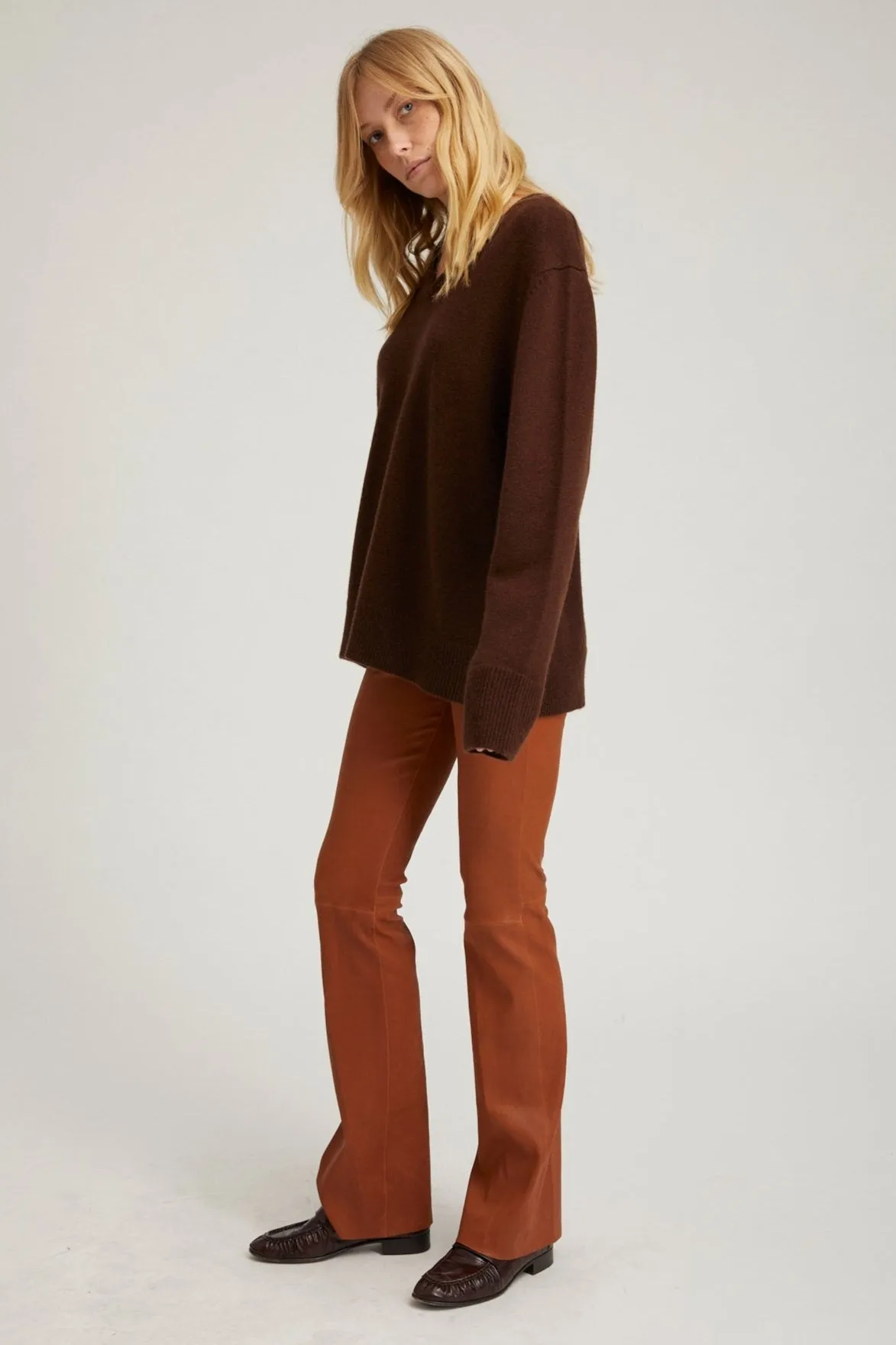 Americano Cashmere V-Neck Boyfriend Sweater