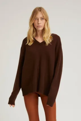 Americano Cashmere V-Neck Boyfriend Sweater