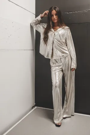 An Entrance Was Made Metallic Button Up