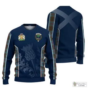 Anderson Tartan Knitted Sweatshirt with Family Crest and Scottish Thistle Vibes Sport Style