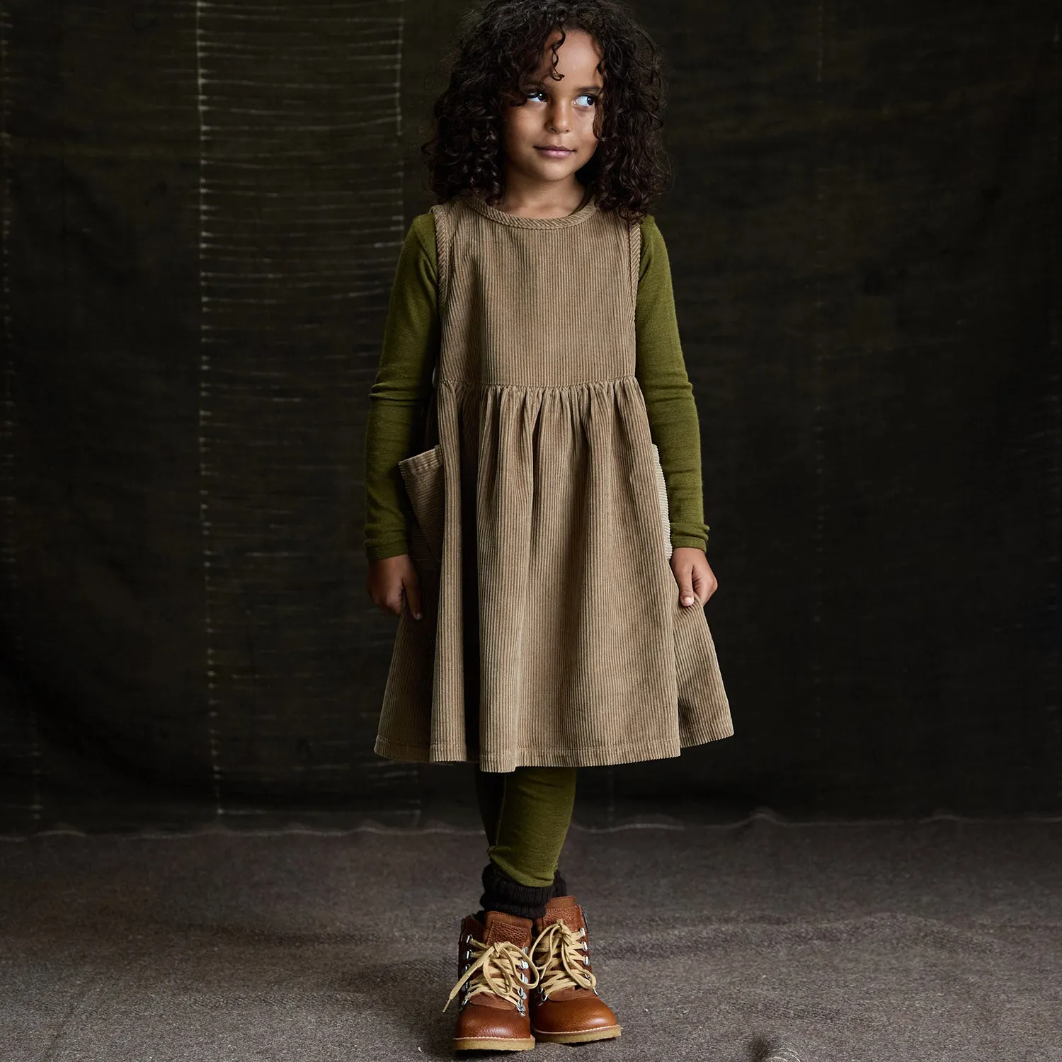 Aspen Dress - Cotton Corduroy - Mole