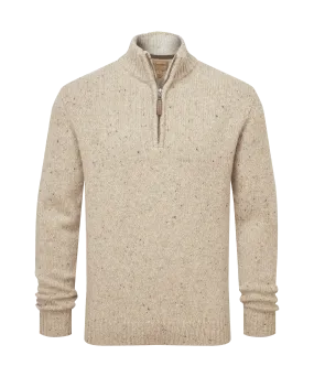 Aviemore Alpaca Mix Quarter Zip Jumper - Oat