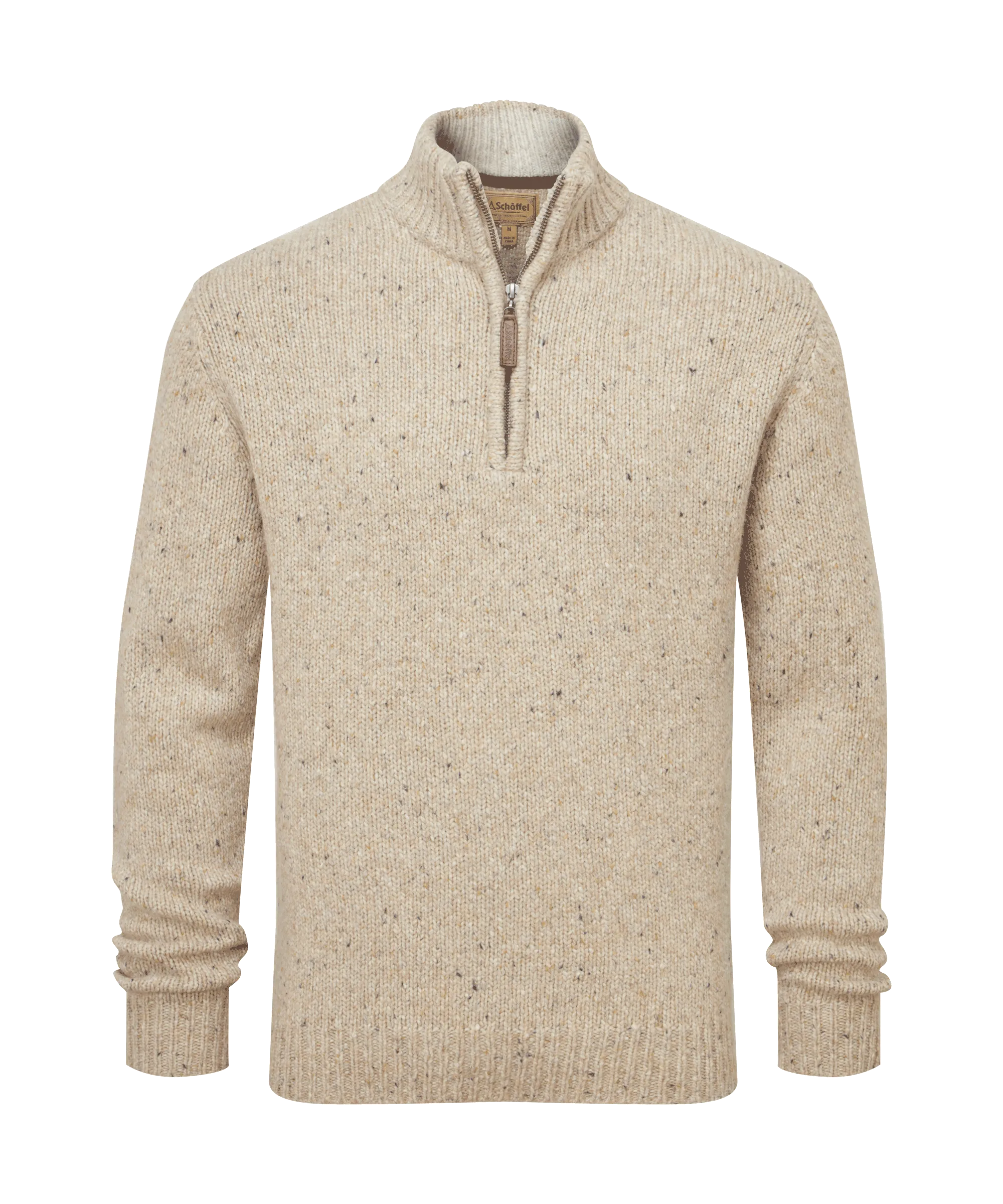 Aviemore Alpaca Mix Quarter Zip Jumper - Oat