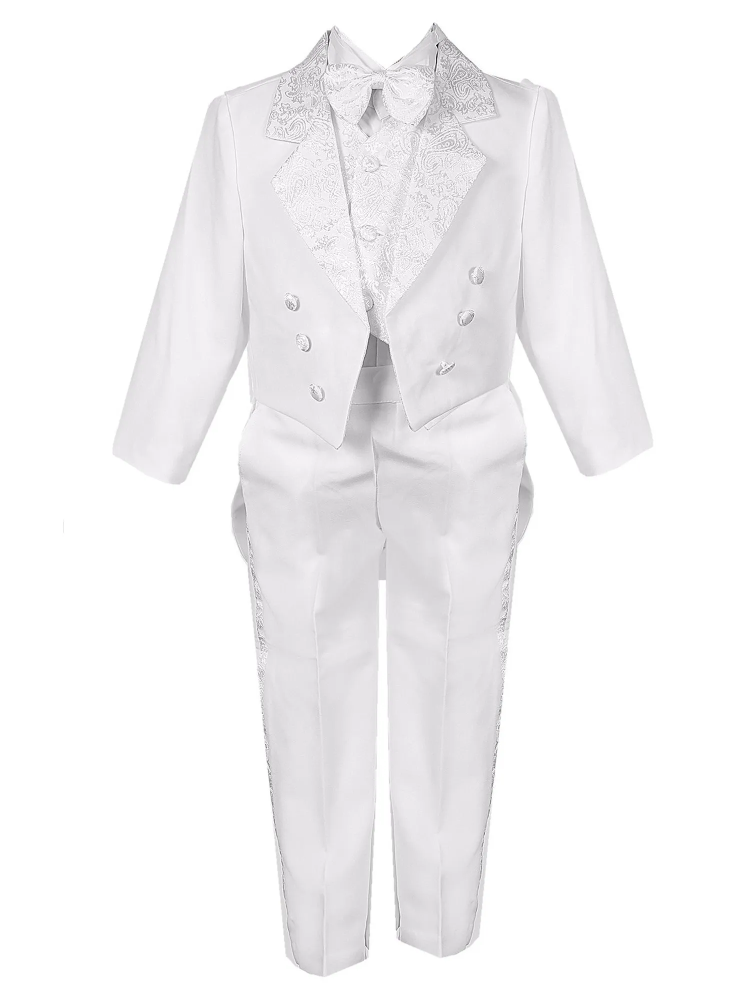 Baby Boys Multi Color Tail Jacket Jacquard Trim Festive Tuxedo 6-24M