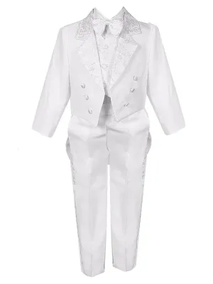 Baby Boys Multi Color Tail Jacket Jacquard Trim Festive Tuxedo 6-24M