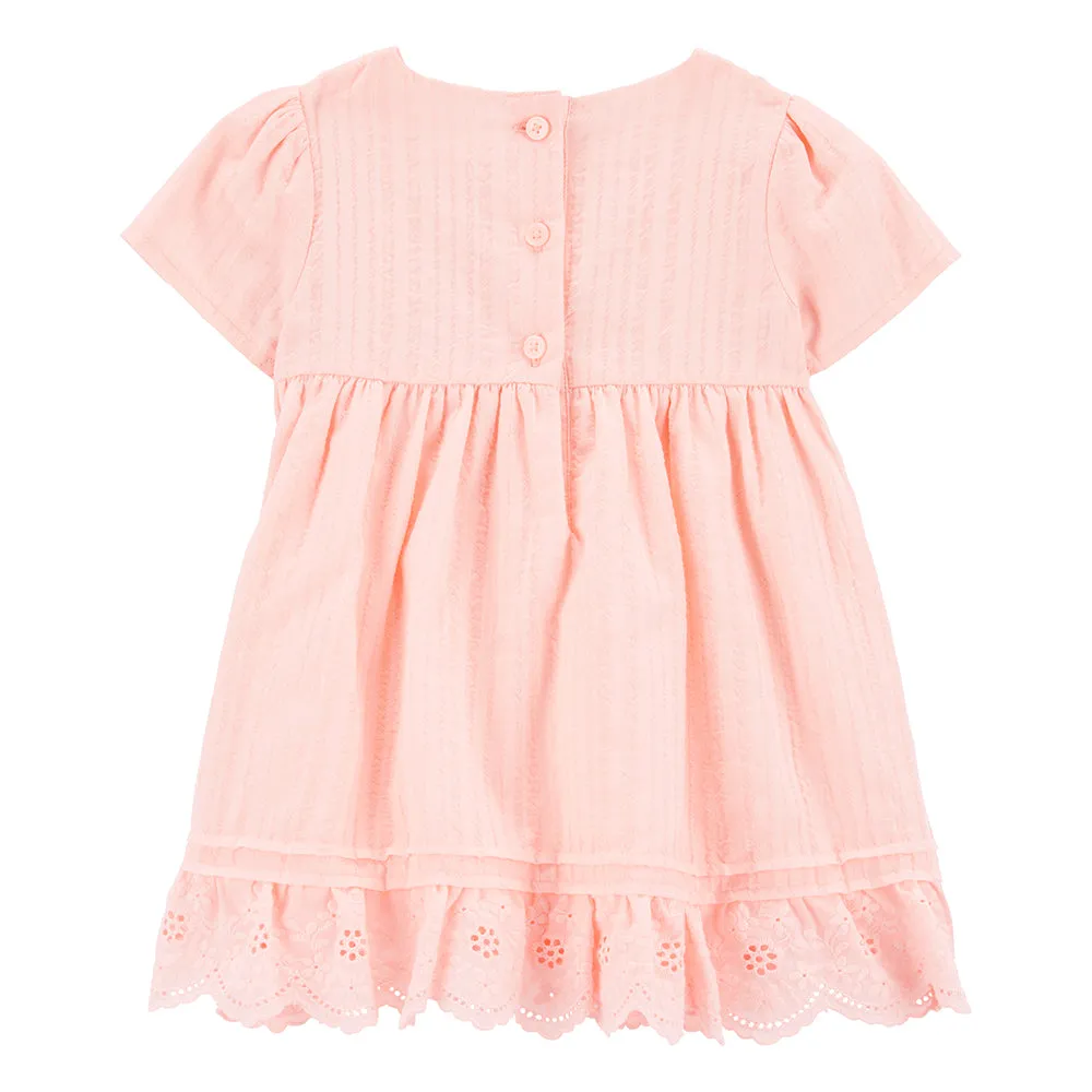 Baby Girls' Metallic Eyelet Babydoll Dress 1Q434910