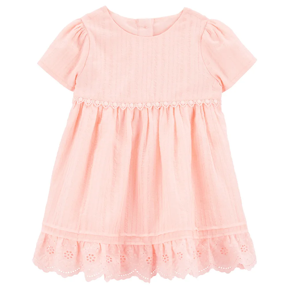 Baby Girls' Metallic Eyelet Babydoll Dress 1Q434910