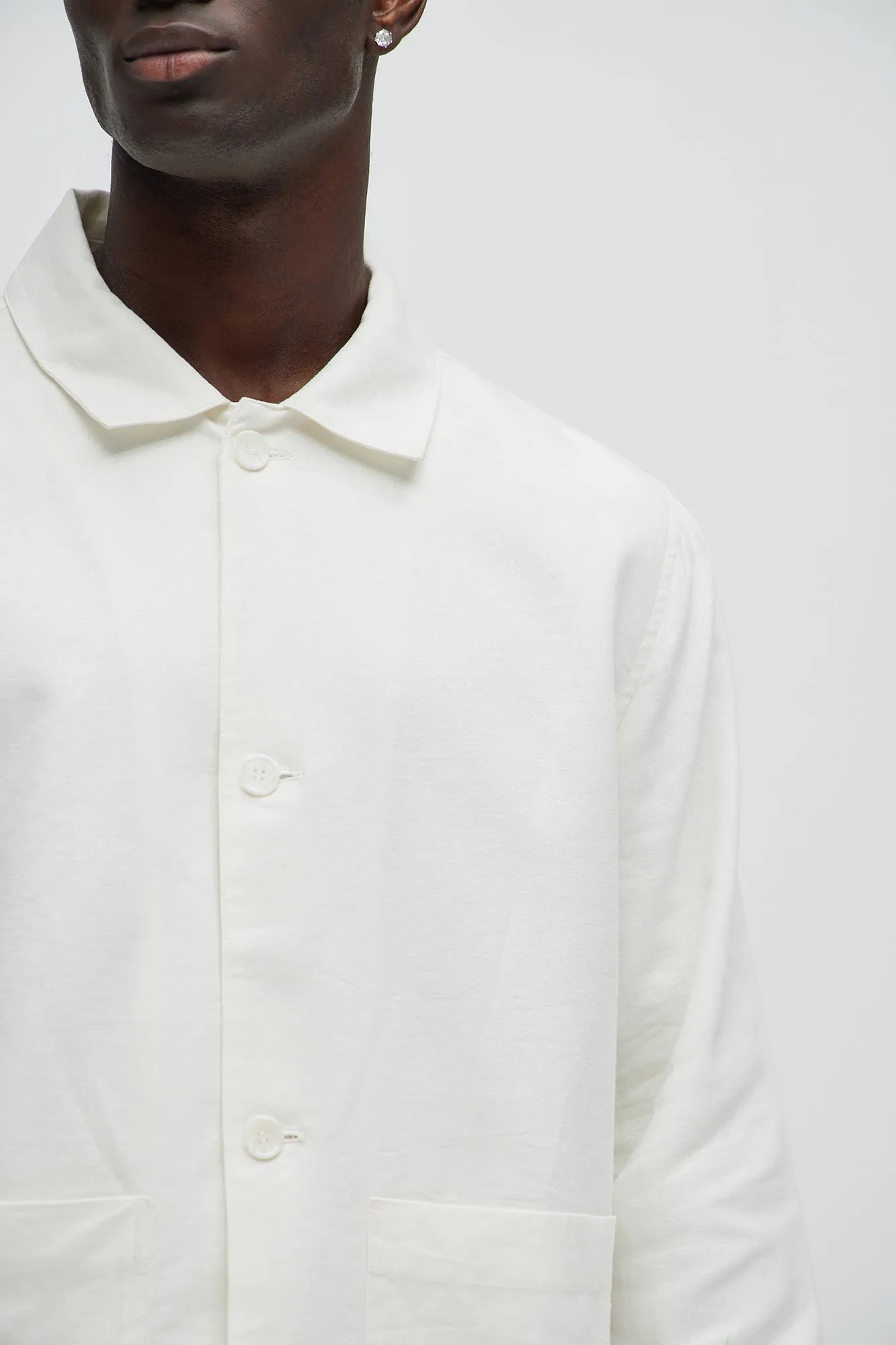 Bahamas Linen Chore Jacket - White