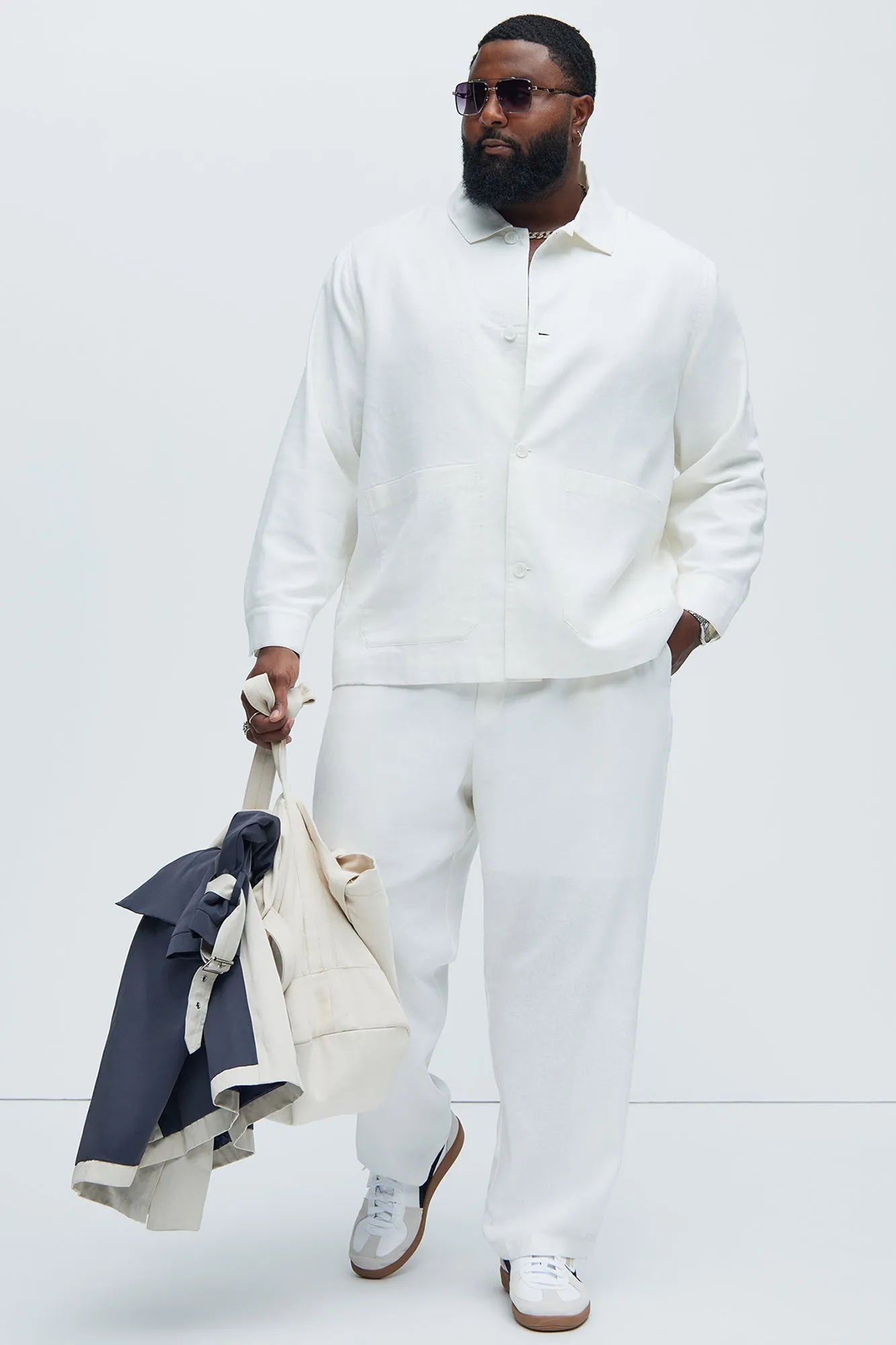 Bahamas Linen Chore Jacket - White