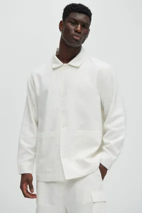 Bahamas Linen Chore Jacket - White