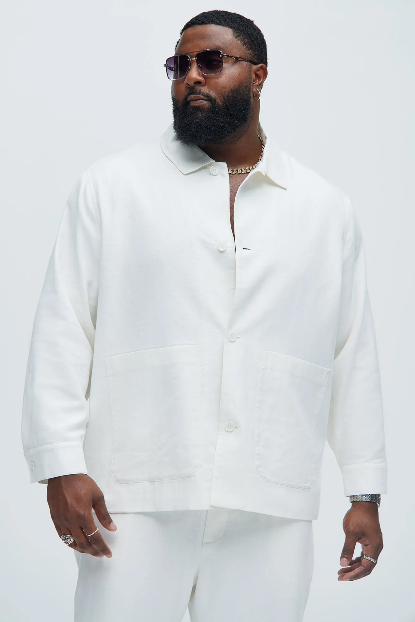 Bahamas Linen Chore Jacket - White