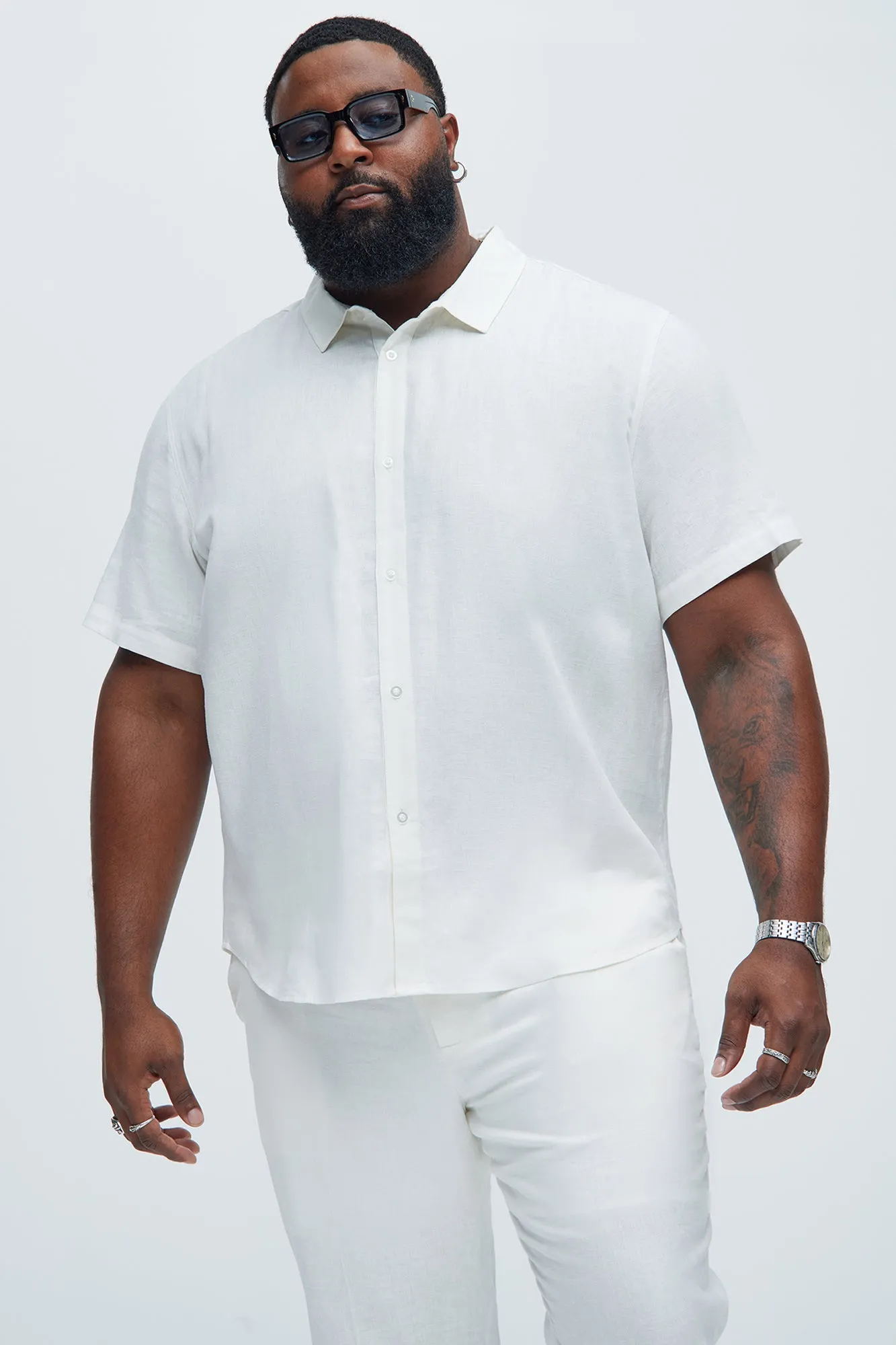 Bahamas Linen Classic Button Up Shirt - White