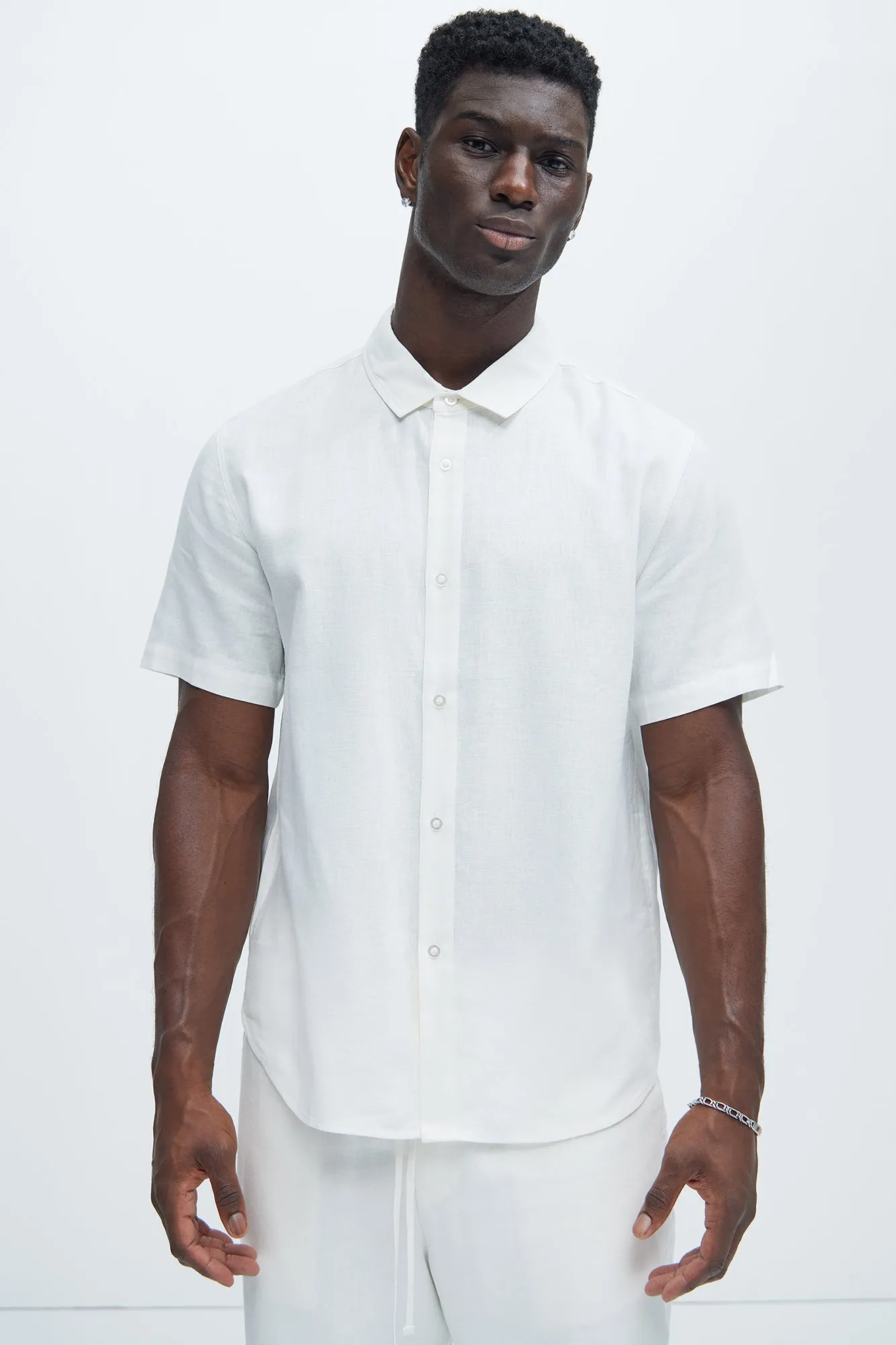 Bahamas Linen Classic Button Up Shirt - White