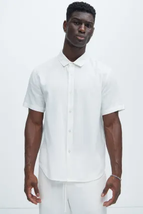 Bahamas Linen Classic Button Up Shirt - White