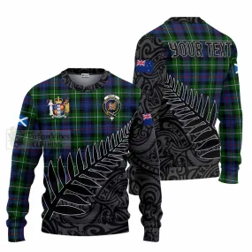 Baillie (Bailey) Crest Tartan Knitted Sweater with New Zealand Silver Fern Half Style