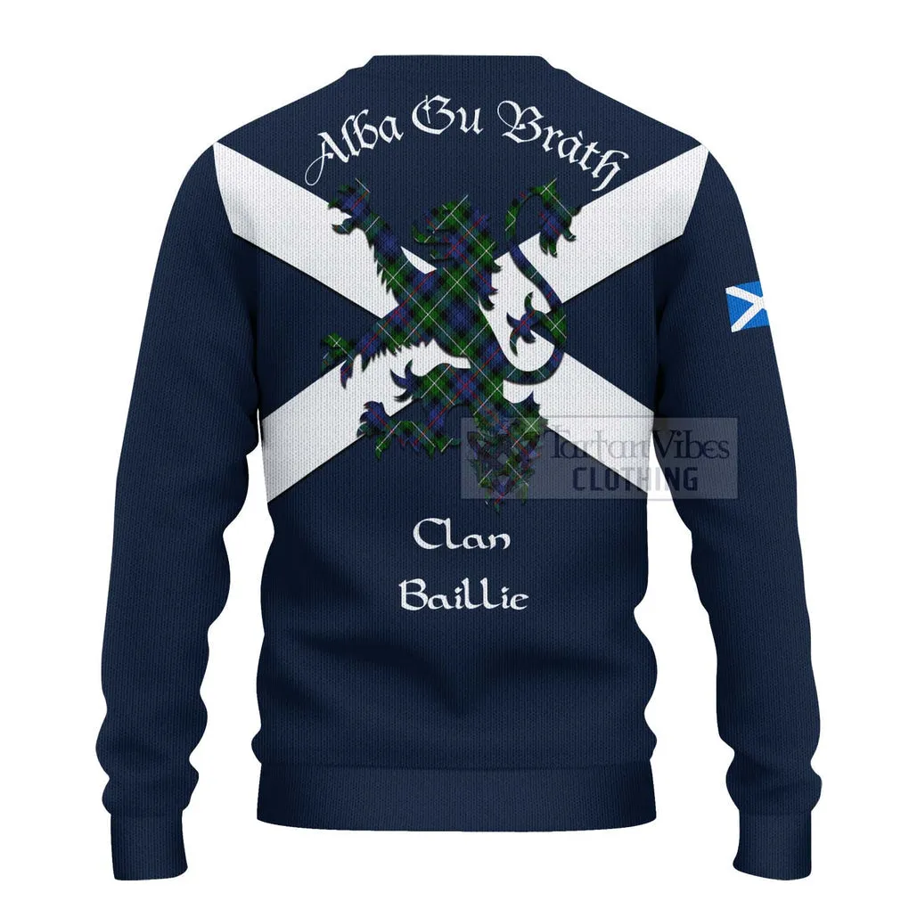 Baillie (Bailey) Tartan Lion Rampant Ugly Sweater Proudly Display Your Heritage with Alba Gu Brath and Clan Name