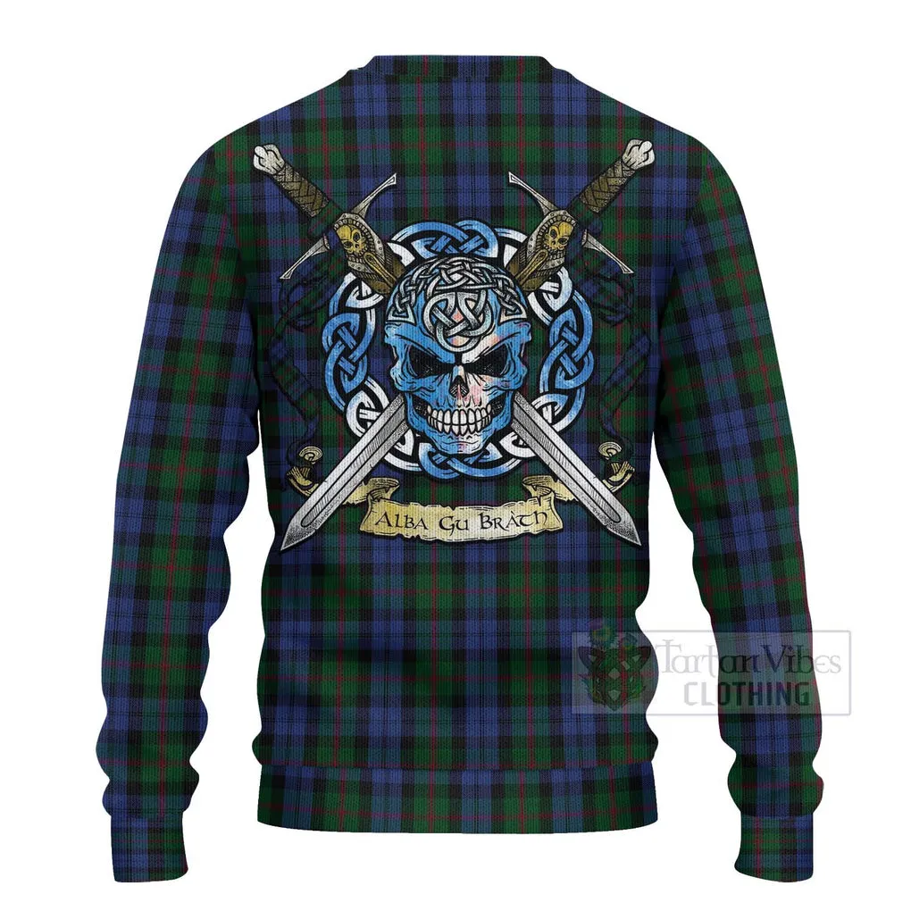 Baird Tartan Ugly Sweater with Family Crest Celtic Skull Style