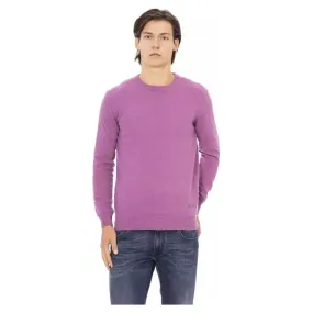 Baldinini Trend Purple Wool Men Sweater