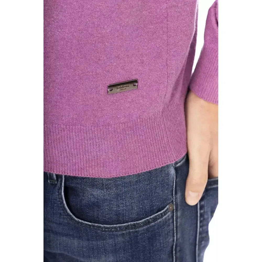 Baldinini Trend Purple Wool Men Sweater