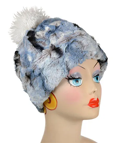 Beanie Hat, Reversible - Cascade Luxury Faux Furs