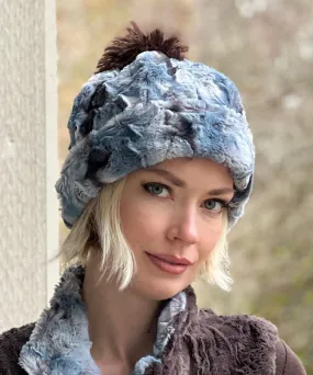 Beanie Hat, Reversible - Cascade Luxury Faux Furs