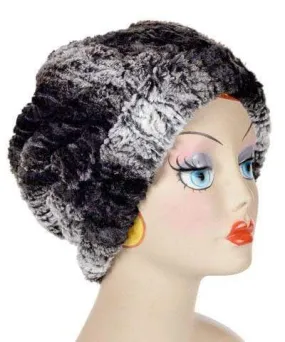 Beanie Hat, Reversible - Luxury Faux Fur in Smouldering Sequoia