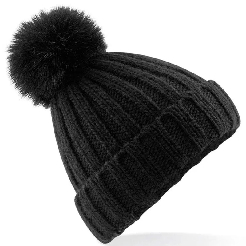 Beechfield Verbier Faux Fur Pop Pom Beanie