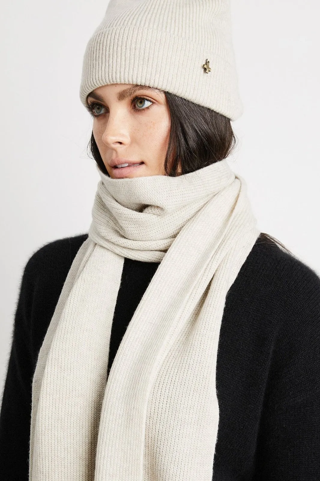   Beryll Cashmere Beanie | White Water