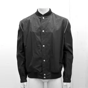 Black Bomber Jacket with Zip Detail