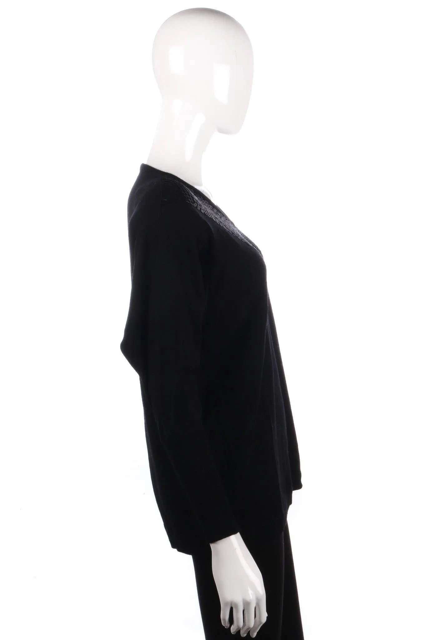 Black jumper with beaded neckline size S