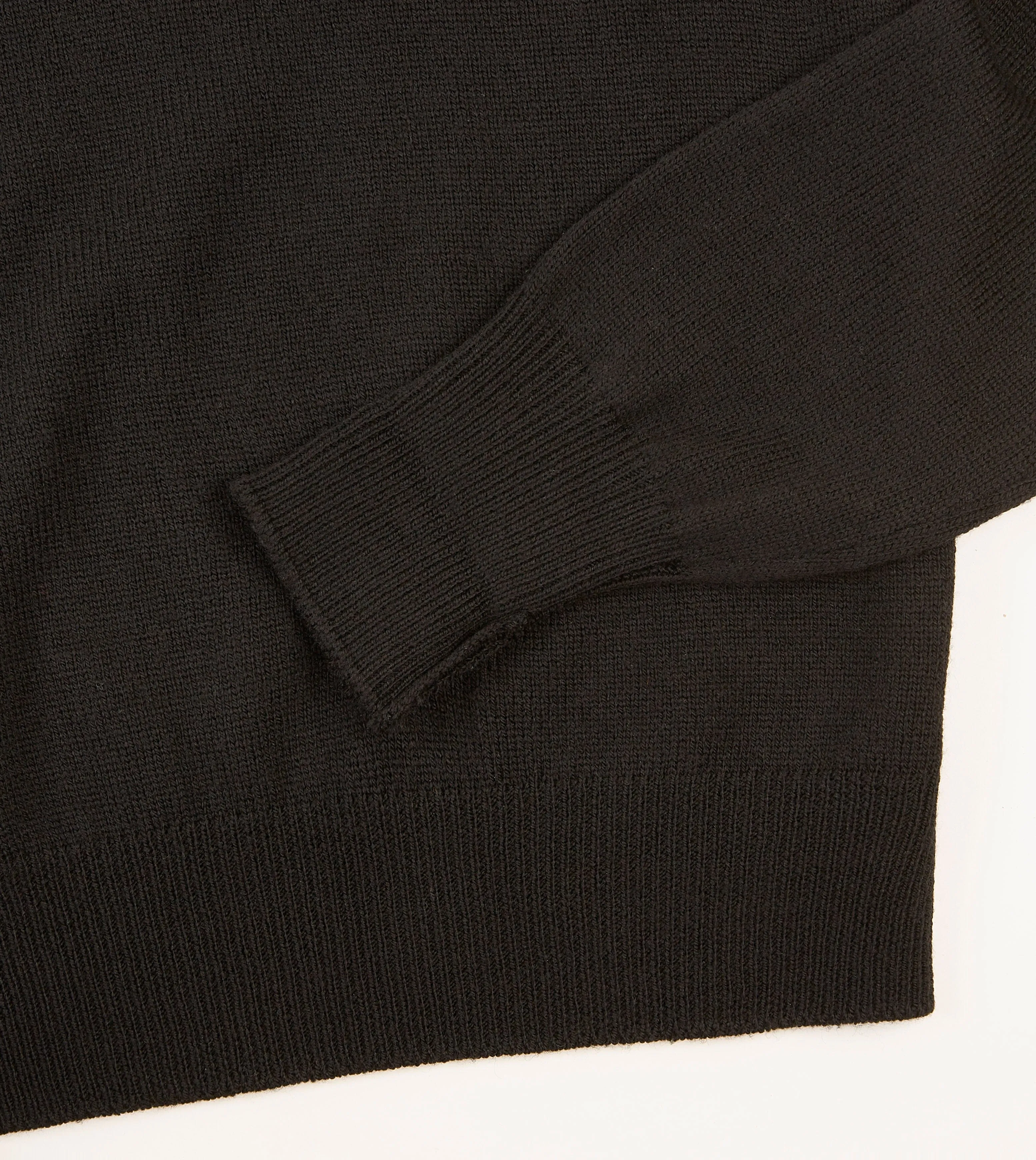 Black Merino Crew Neck Jumper