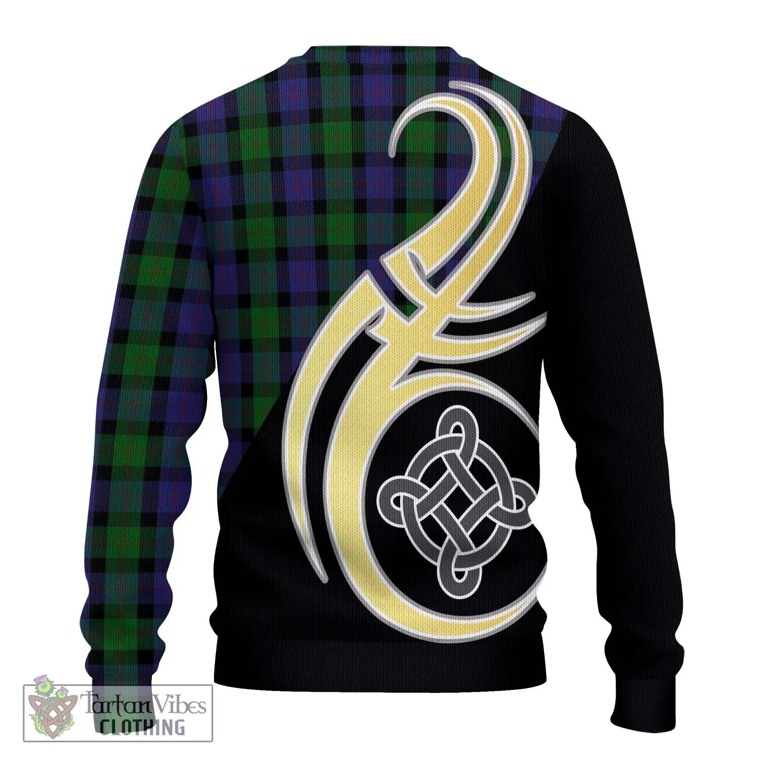 Blair Tartan Ugly Sweater with Family Crest and Celtic Symbol Style