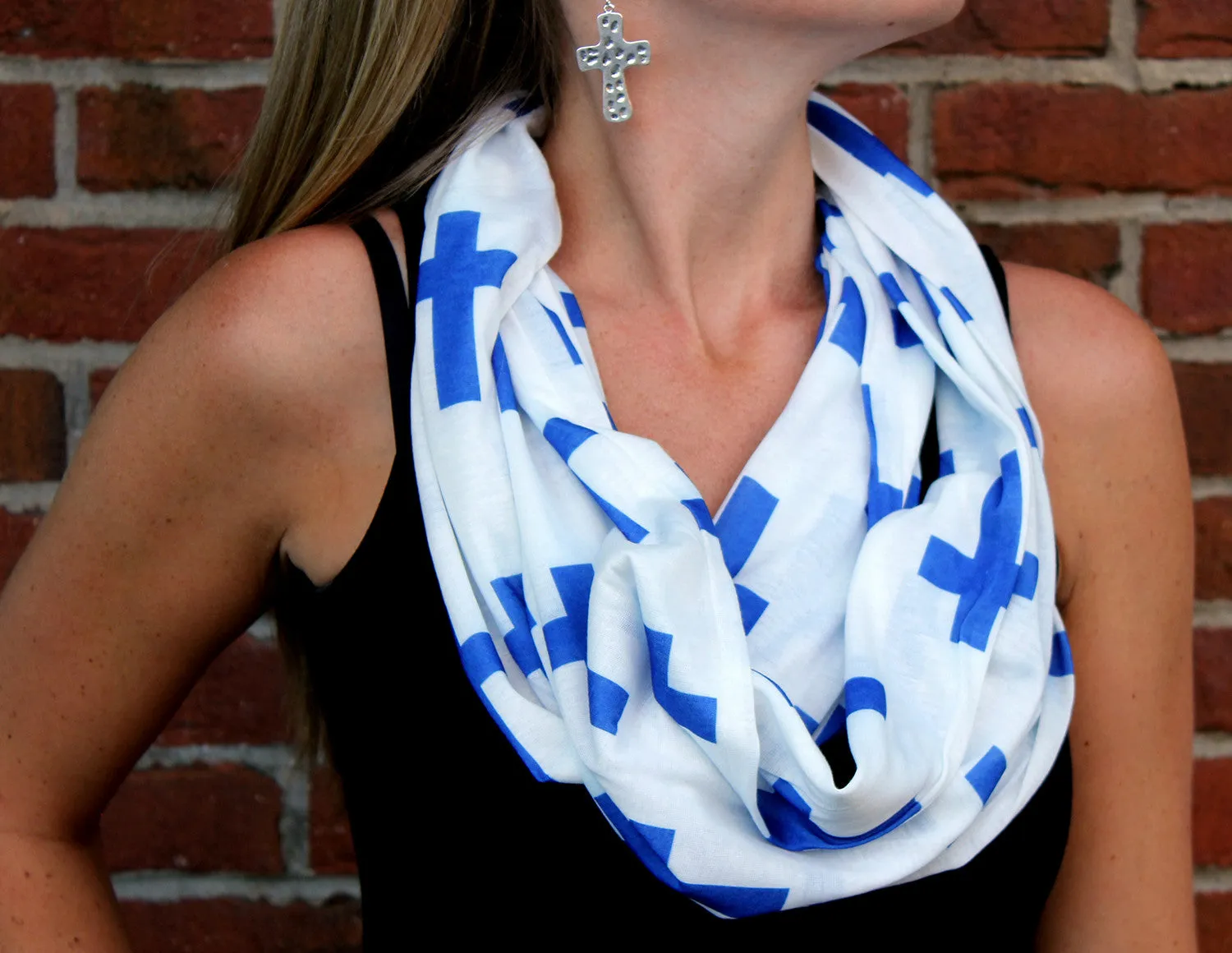 Blue Cross Infinity Scarf