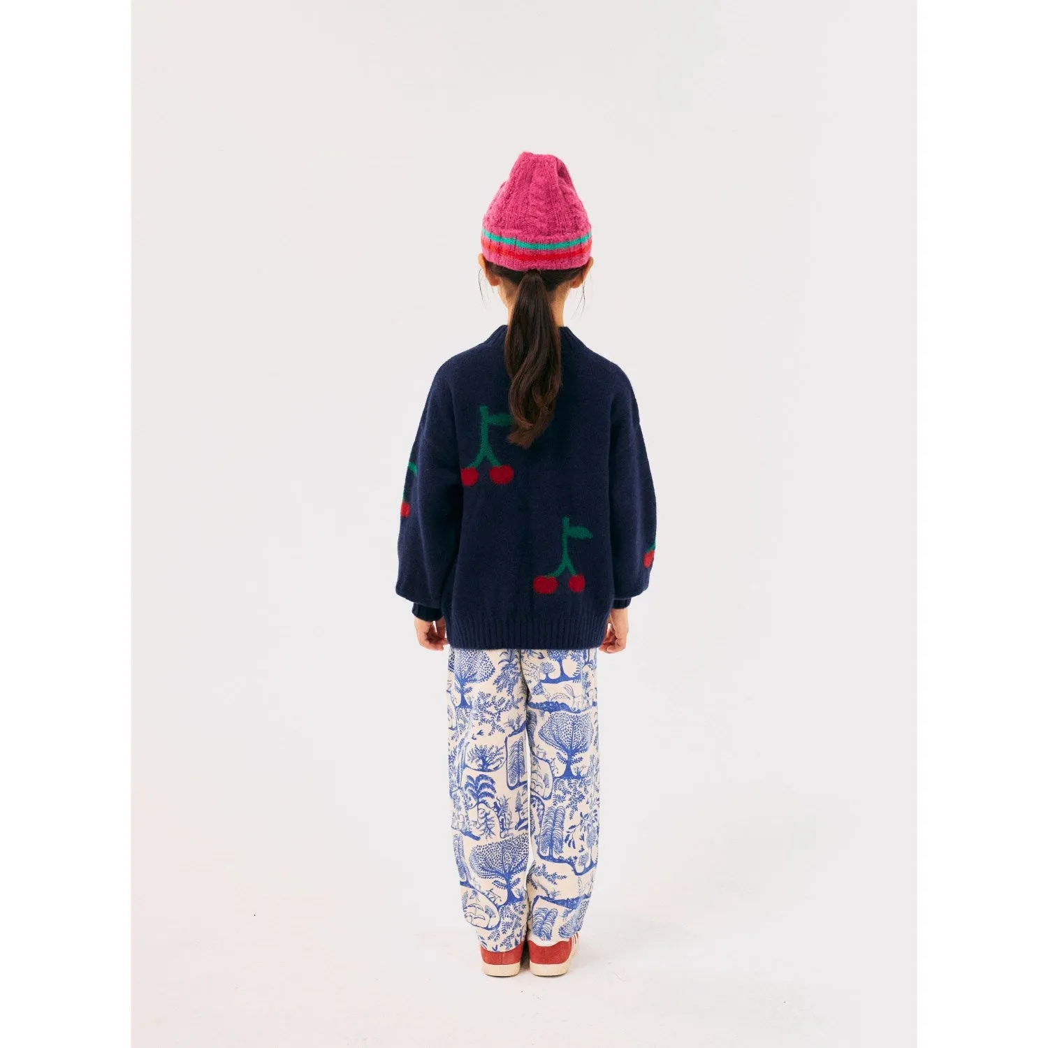 Bobo Choses Navy Blue Bobo Cherry All Over Turtle Neck Jumper