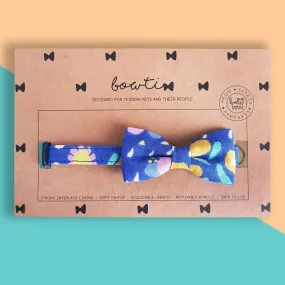 Bowtix Handmade Cat Collar With Removable Bowtie - Kukki Kukkii Clouds