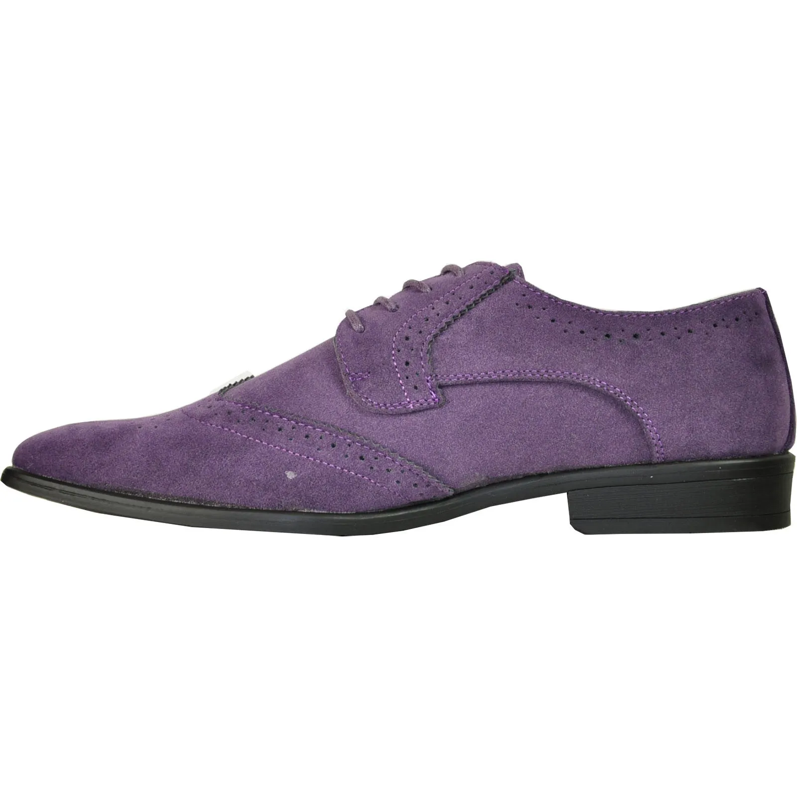 BRAVO Men Dress Shoe KING-3 Wingtip Oxford Shoe Purple