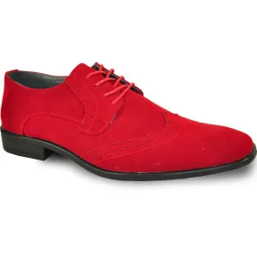 BRAVO Men Dress Shoe KING-3 Wingtip Oxford Shoe Red